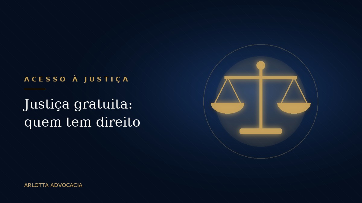 Balança da justiça: justiça gratuita